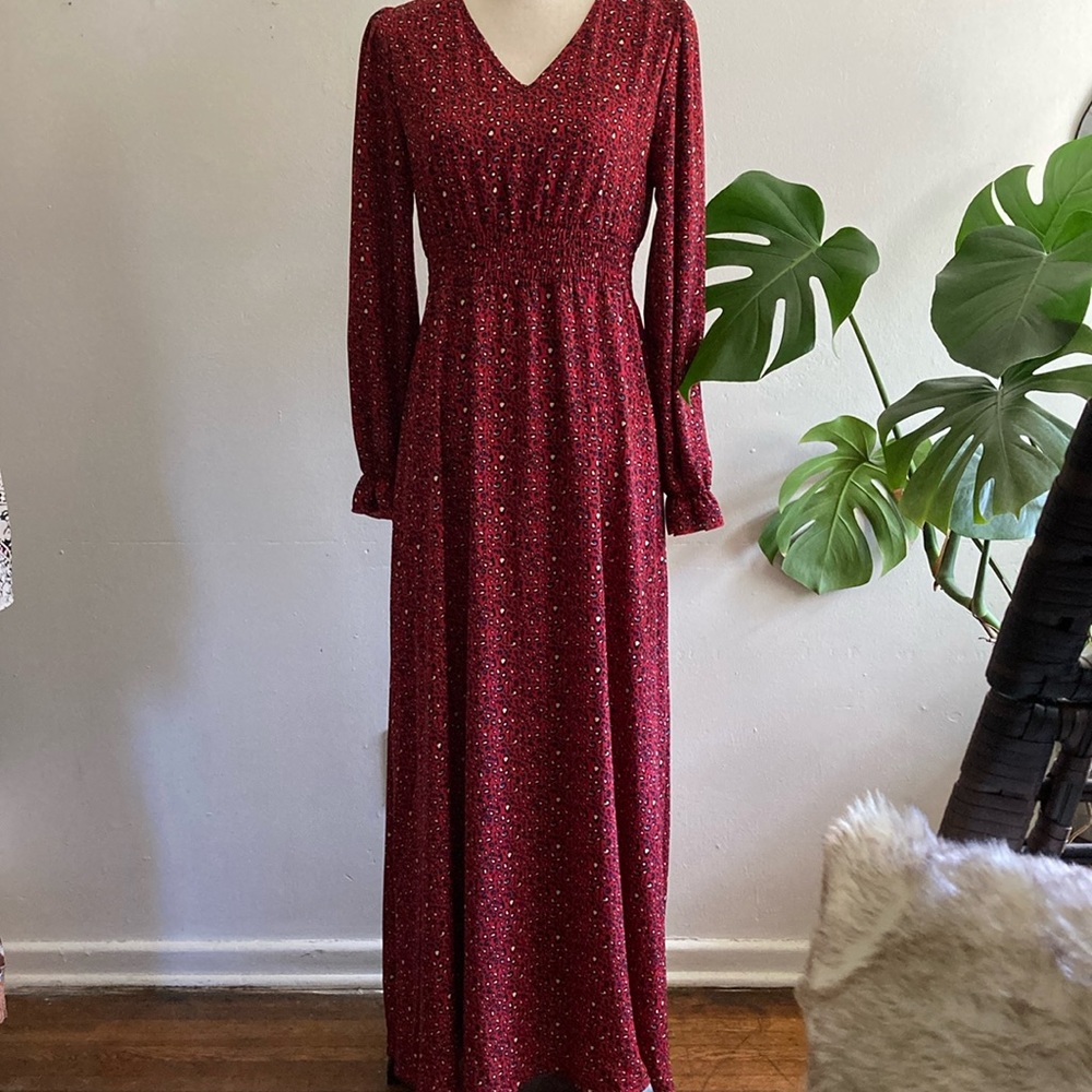 SOLD
NWOT* Lantern Sleeve leopard print maxi sz M